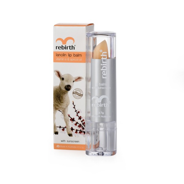 Rebirth lanolin lip balm - Son dưỡng môi chống nắng giàu Vitamin E