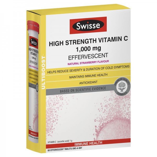 Swisse Vitamin C 60 Effervescent Tablets - viên sủi Vitamin C 60 viên